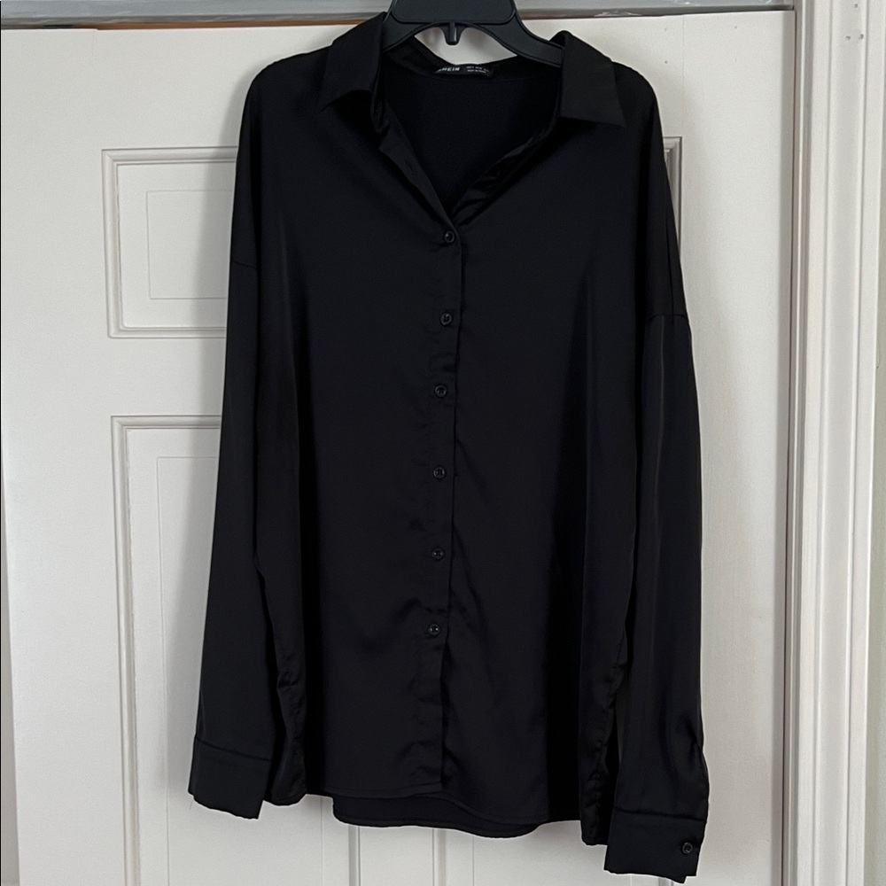 SHEIN Black Button Down Shirt